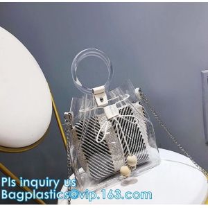 handbag online pvc handbag for women, PVC tote handbag with a small purse, Thick