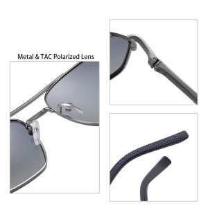 Men'S Metal Frame Sunglasses Multilateral OEM With 58mm Lens