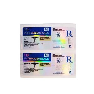 test Propionate 6x3cm 10ml Hologram Sticker Labels