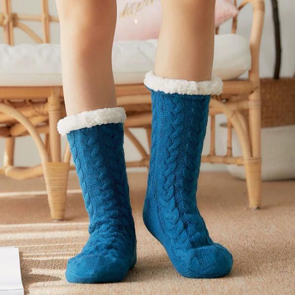 Breathable Winter Anti Slip Floor Socks Cozy Thick Fuzzy Socks With Grips