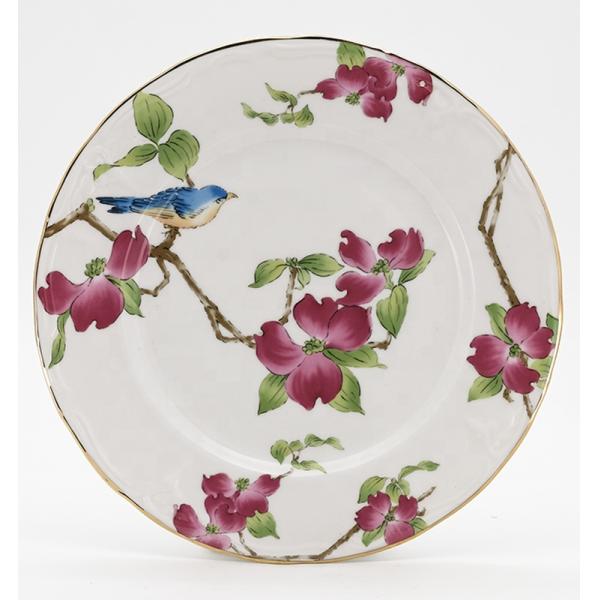 White ceramic decorative gold edge dinner plate set for wedding party