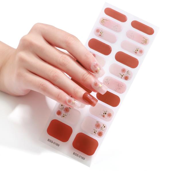 Eco-friendly Nail Wrap Supplies Self-adhesive Korean Gel Polish Strips for Custom Logo