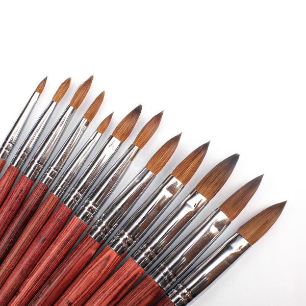 Professional Wholesale Superior Art High Quality 11 Different Sizes Custom Kolinsky Acrylic Nail Brush