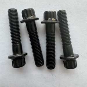 DIN Standard Silver Finish M7x 32MM LENGTH Steel 12 PT Flange Head Bolts in