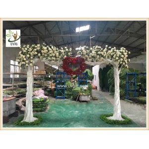 UVG CHR139 white artificial flowering trees in silk rose branhces for party