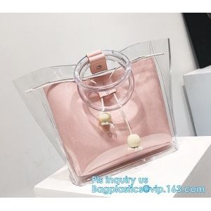 PVC transparent shopping bag, Zipper PVC Vinyl Tote Shopping Bag, PVC shopping