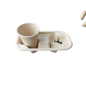 2 Compartment Compostable 13.5g Paper Cup Holders