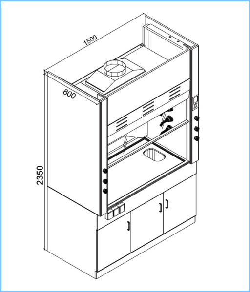 High Grade Polypropylene Fume Hood Temperature Resistance CE Approved