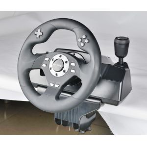 Big Digital / Analog Video Game Steering Wheel And Pedals