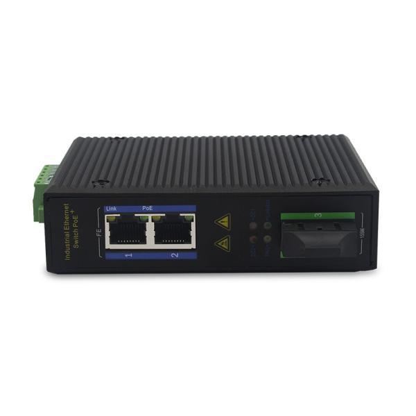 UT12FP-SC20 unmanaged industrial 2x10/100Base-Tx POE+ 1x100M-Fx SC ethernet