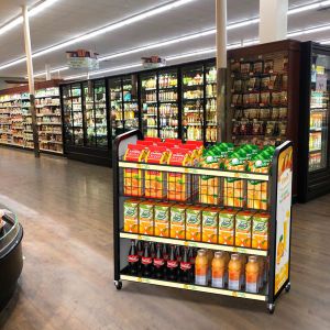 Customizable 3 Tier Metal Bread Display Metal Beverage Display Stand Rack for