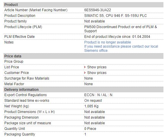 6ES5946-3UA22 6ES5 946-3UA22 Siemens Processor PCB Circuit Board