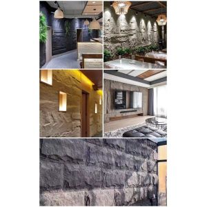 Straight Section 1200X600X30mm/50mm/60mm Polyurethane Artificial PU Stone Wall