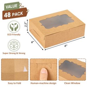 White Food Grade Craft Paper Bakery Biscuit Packaging With PVC Window