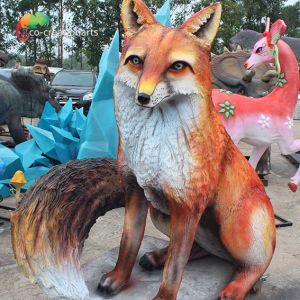 1.6 Meters Height Fiberglass Animatronic Fox For Playground
