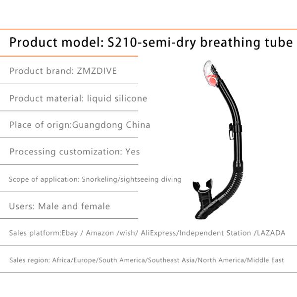 OEM Junior PC Lens Mask Goggle Snorkel Set With Dry Top Breathing Tube