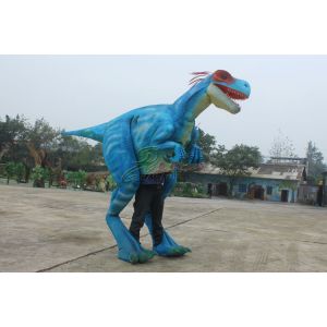 Adults Workers Realistic Raptor Costume Sunproof Colorized Lifelike Blue Color