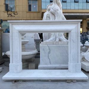 China White Marble Fireplace  Stone Mantel Freestanding  Stone Mantel Freestanding on sale