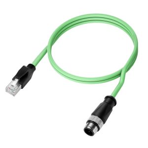 Alvin's M12 D-Code 4-Pin to RJ45 Cable - 2m High-Flex Green