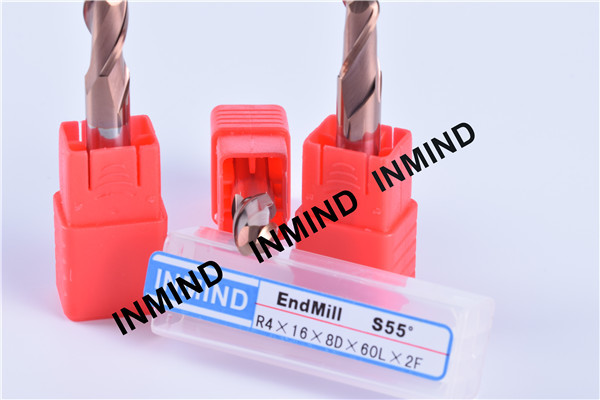 10 mm High Precision Ball Nose End Mill with HRC55 TiSiN Coating , 0.5 UM grain size