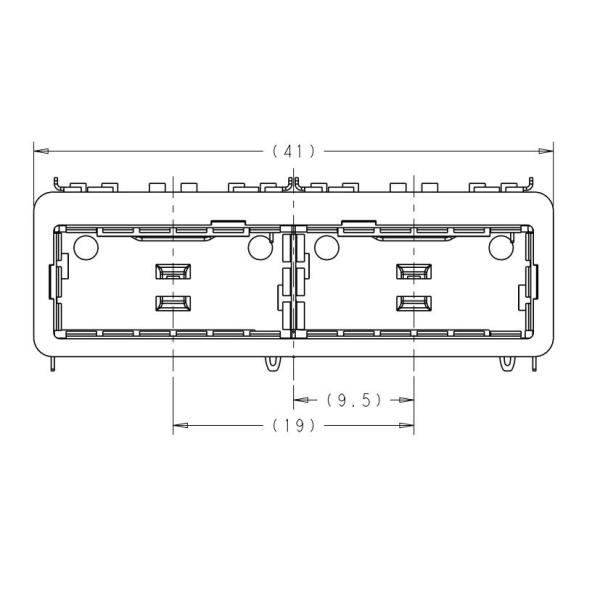 2227103-1 ZQSFP+ 1x2 Cage Assembly With Heat Sink 28 Gb/S