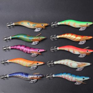Luminous Wooden Shrimp Set Sea Fishing Gear Lures ABS Material