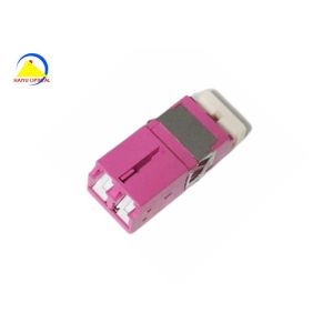 Quality MM OM4 Violet Color LC Duplex Adapter FTTB With Plastic Dust Cover for sale