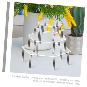 Acrylic Cupcake Display Stand Set Stackable Dessert Showcase For Party Weddings