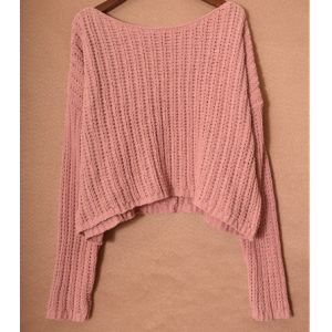 Quality Autumn Modern Purple Womens Crop Top Sweater 100% Polyester for sale