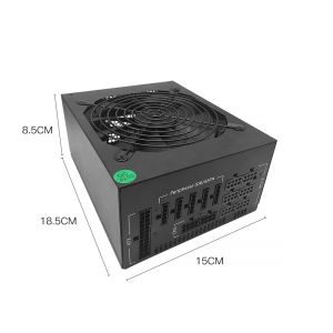 ATX 1600W Full Modular Power Supply GPU for Rig Supports 6 Graphics 80+ Gold