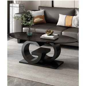 Minimalist Italian Creative Oval Marble Top Coffee Table Customized Size