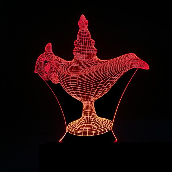 Custom OEM Creative Arabian magic lamp 3D stereoscopic night light LED decorative table night light 