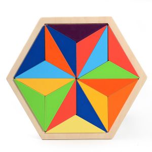 China Early Childhood Development Wooden Rainbow Puzzle Blocks on sale