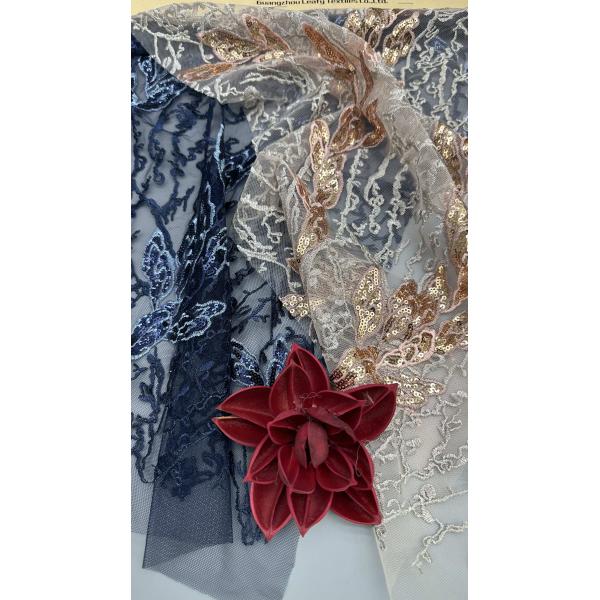 Sequin Vintage Inspired Embroidered Lace Baroque Floral Patterns For Regal And Romantic Formal Gowns