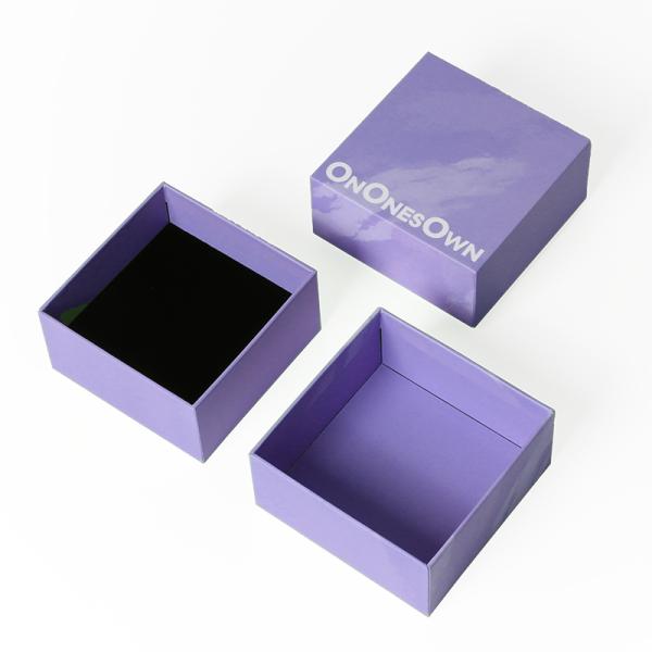Custom Logo Rigid Paper Cardboard Jewelry Gift Box with Lid and Base Foam Insert