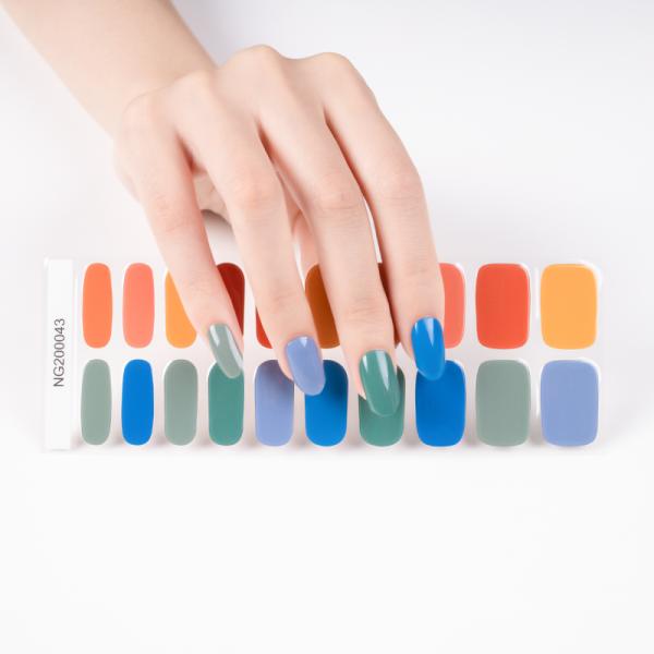 High quality UV lamp French semi cured Gel Nail strips Non-Toxic Long Lasting semi cured Gel Nail Wraps and gel nail poli