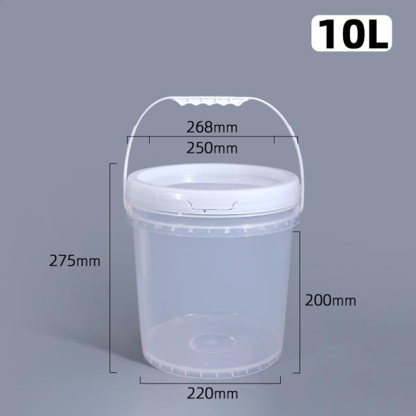 Customizable 1L-20L Clear Food Grade Snacks Milk Tea Packing Bucket With Lid for B2B