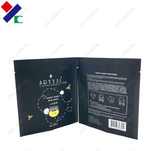 Custom Print Three Side Seal Pouch Mylar Aluminum Foil Facial Mask Bag