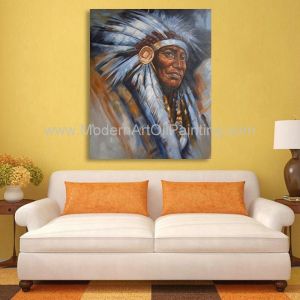 Impression Human Portrait Painting Tribal Leaders Handmade On Canvas
