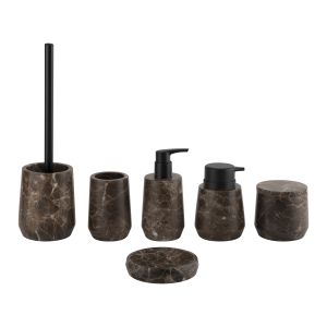 Dark Emperado Marble Bathroom Accessories Sets Waterdrop Shape Use In Bathroom