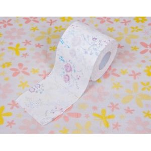 flower printed bathroom tissue roll