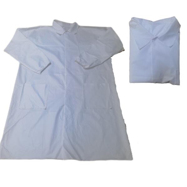 Buy White/Blue/Green/Purple OEM SMS/Microporous Nonwoven Unisex Visitor Lab Coat with Buttons at wholesale prices