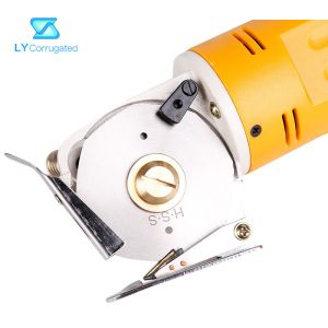 Yellow 170W Electric Fabric Scissors Round Cutting Blade Portable Textile