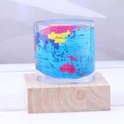 Polygonal Cylindrical Plexiglass Crystal Globe Paperweight , Clear Resin