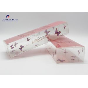 Quality Custom Printed Plastic Boxes Rectangle Shape PET Plastic Box Gold Hot Stamping for sale