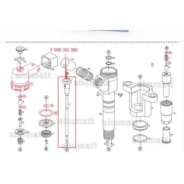 OEM new Shumatt Injector Control Valve Set F00RJ02386 for 0445120072 0445120076 Injector