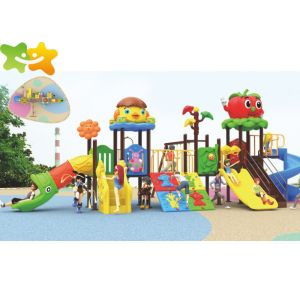 Colorful Garden Outside Plastic Playground Equipment Slide 12 Months Warranty