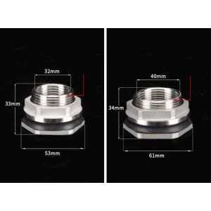 Stainless Steel SS304 Casting Bulkhead Tank Fitting with Nipple Connector Type 3
