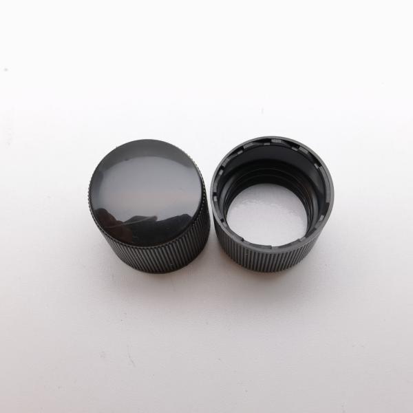 Striped Edge Black Plastic Screw Covers 18MM Inner Diameter
