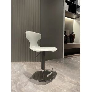 Adjustable Stylish Bar Stools Modern White Minimalist SS Base For Casual